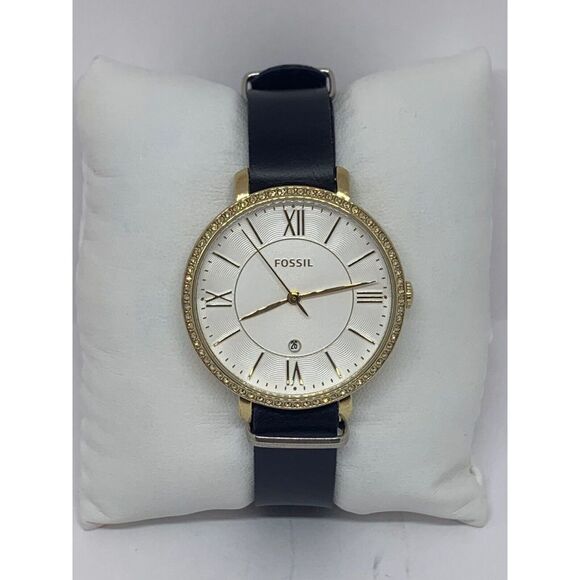 Fossil C141015 Jacqueline Women's Black Leather Analog Dial Quartz Watch E348 - Picture 2 of 11